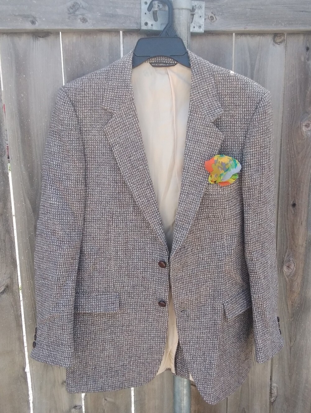 Harris Tweed Blazer Jacket Vintage Sportscoat Virgin Wool 42 Scotland